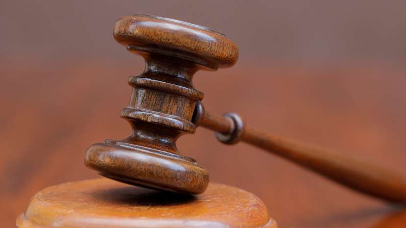 A gavel and a block is pictured at the George Glazer Gallery antique store in this illustration picture taken in Manhattan, New York City