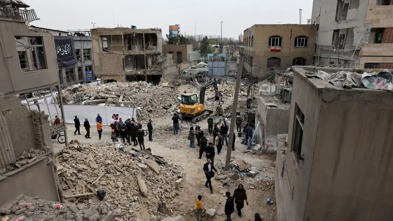 Aftermath of a strike, in Tehran