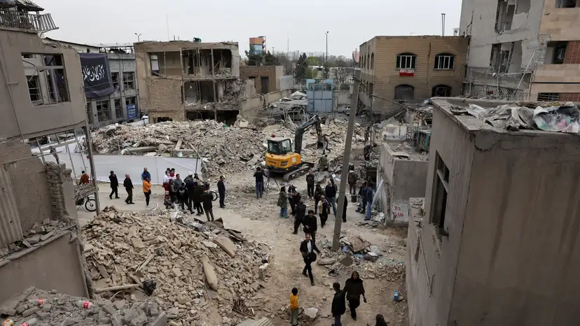 Aftermath of a strike, in Tehran