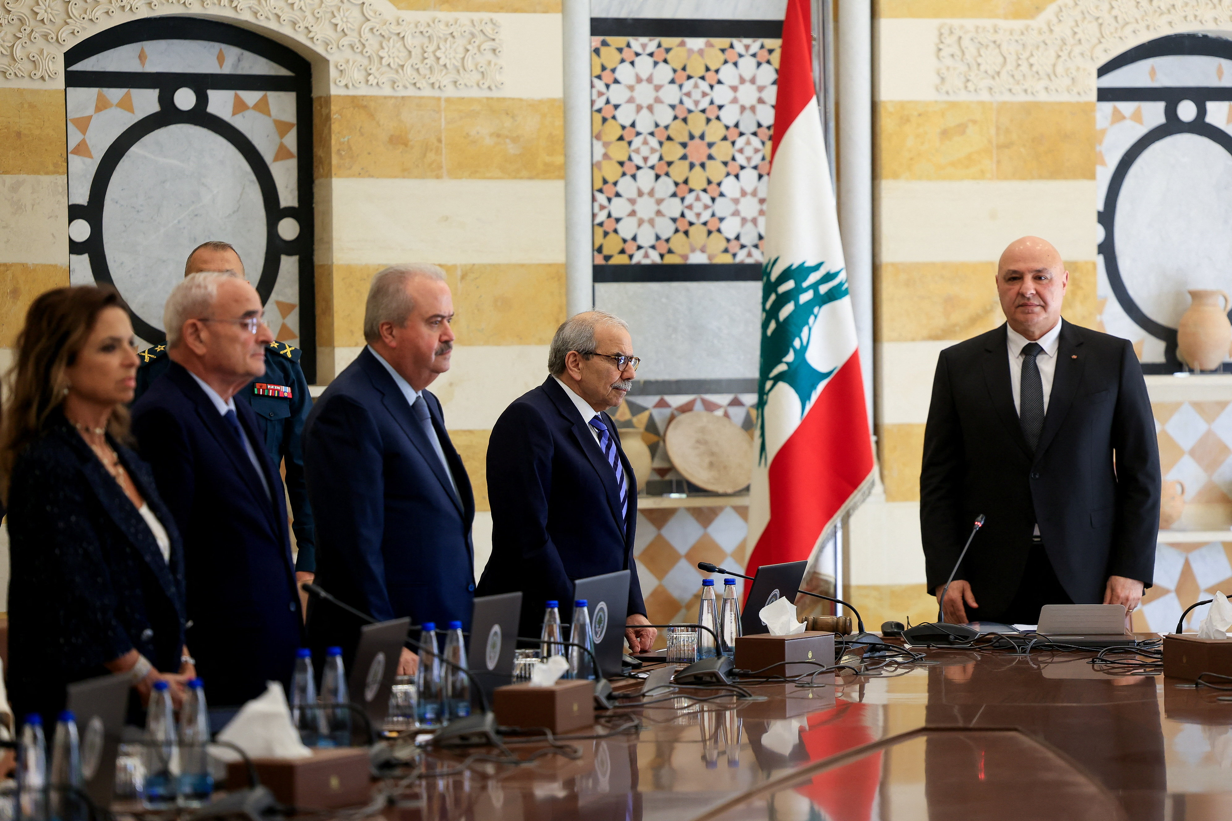 Lebanese cabinet meets to discuss the army's plan to disarm Hezbollah, in Baabda