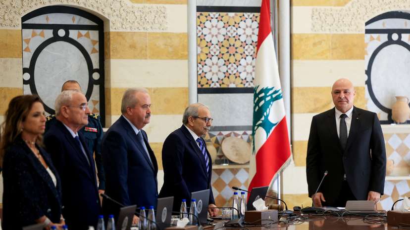 Lebanese cabinet meets to discuss the army's plan to disarm Hezbollah, in Baabda