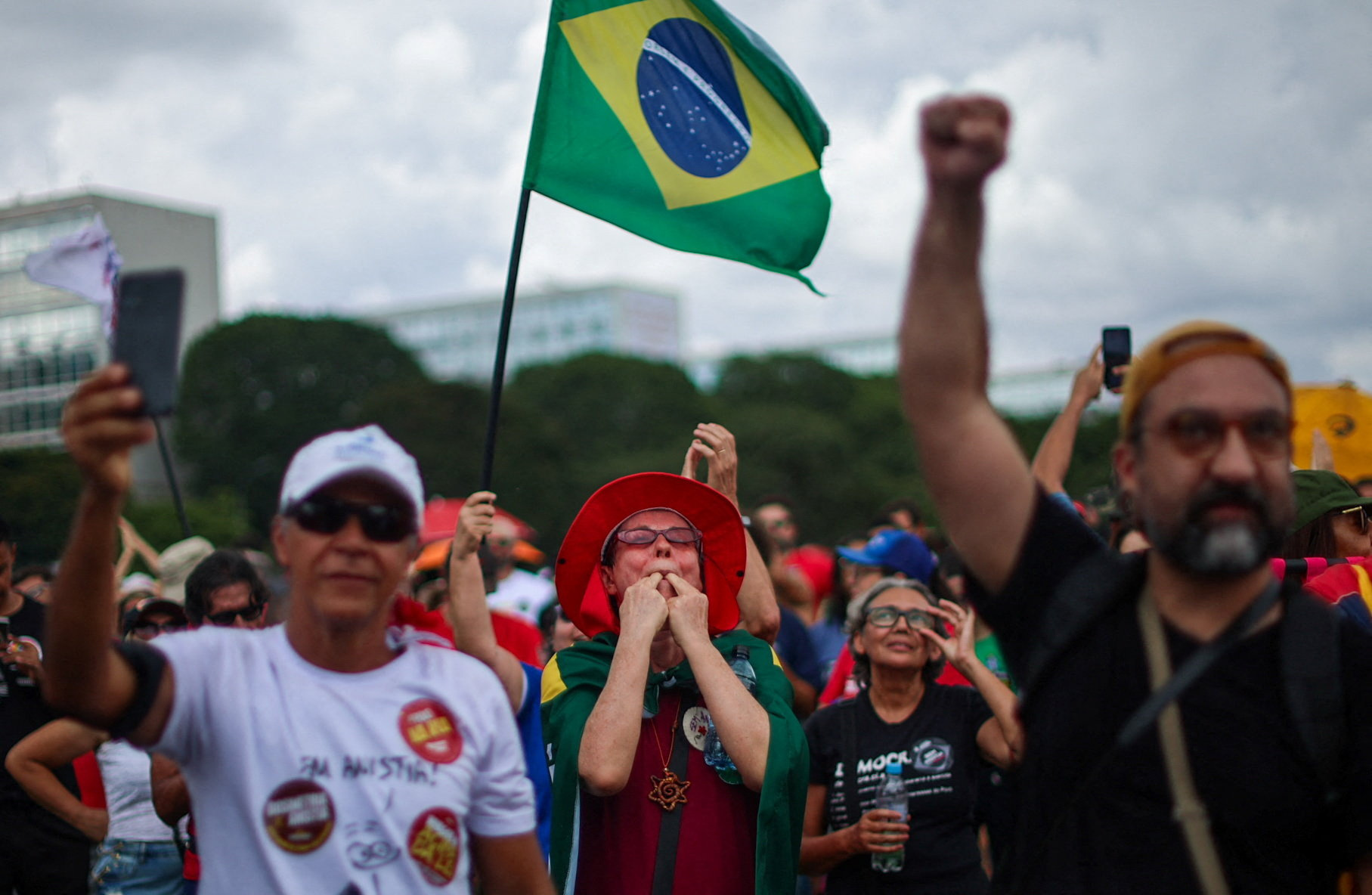Protest against a bill that proposes reducing the sentences for January 8, 2023, riot convictions, including former President Jair Bolsonaro in Brasilia