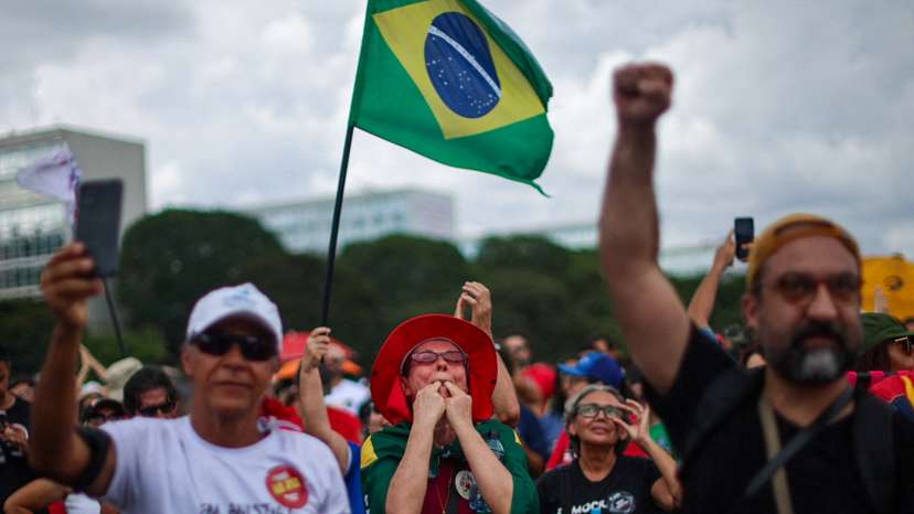 Protest against a bill that proposes reducing the sentences for January 8, 2023, riot convictions, including former President Jair Bolsonaro in Brasilia