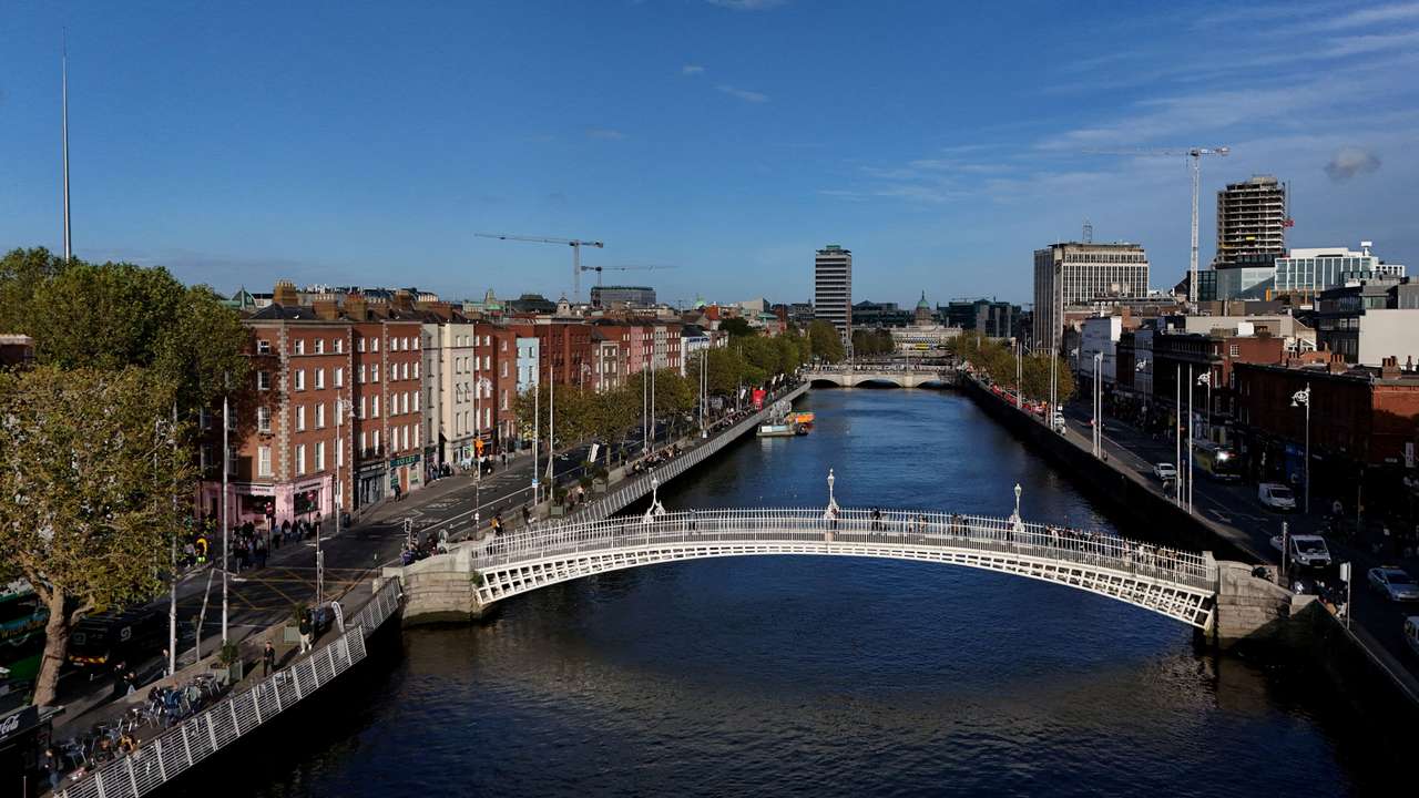 FILE PHOTO: A drone view of Dublin