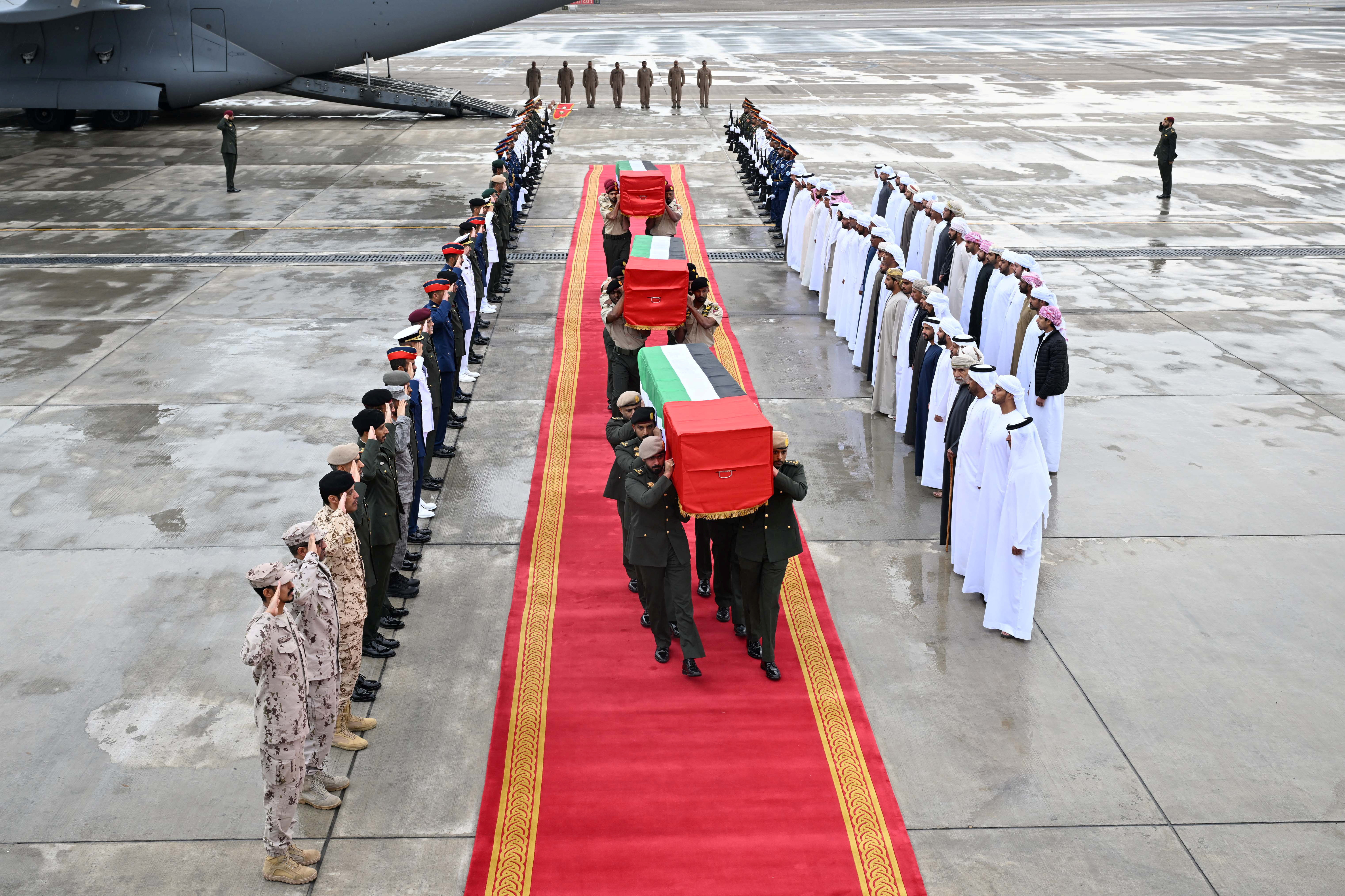 Bodies of UAE military personnel killed in Somalia arrive home