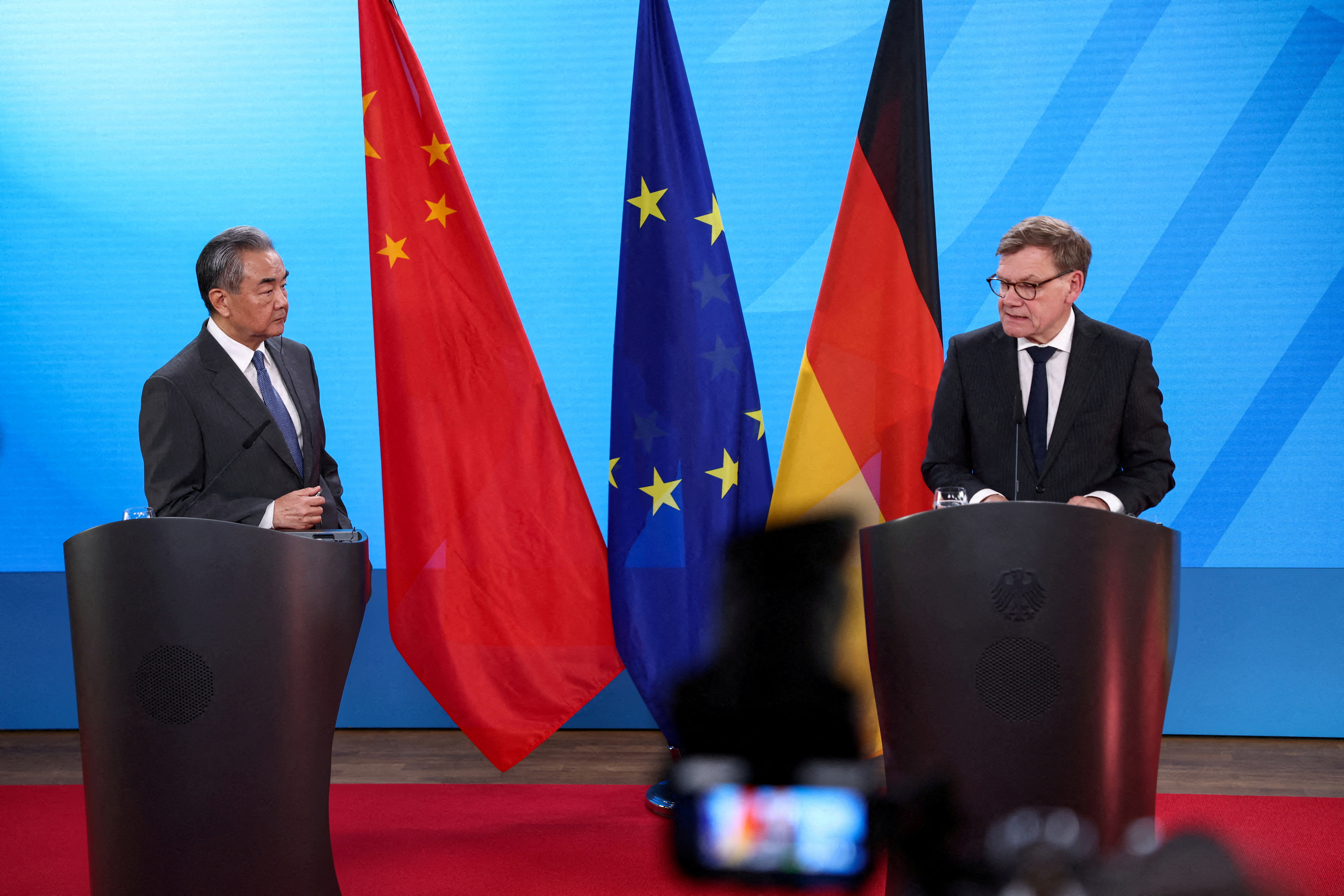 FILE PHOTO: Chinese Foreign Minister Wang Yi visits Berlin