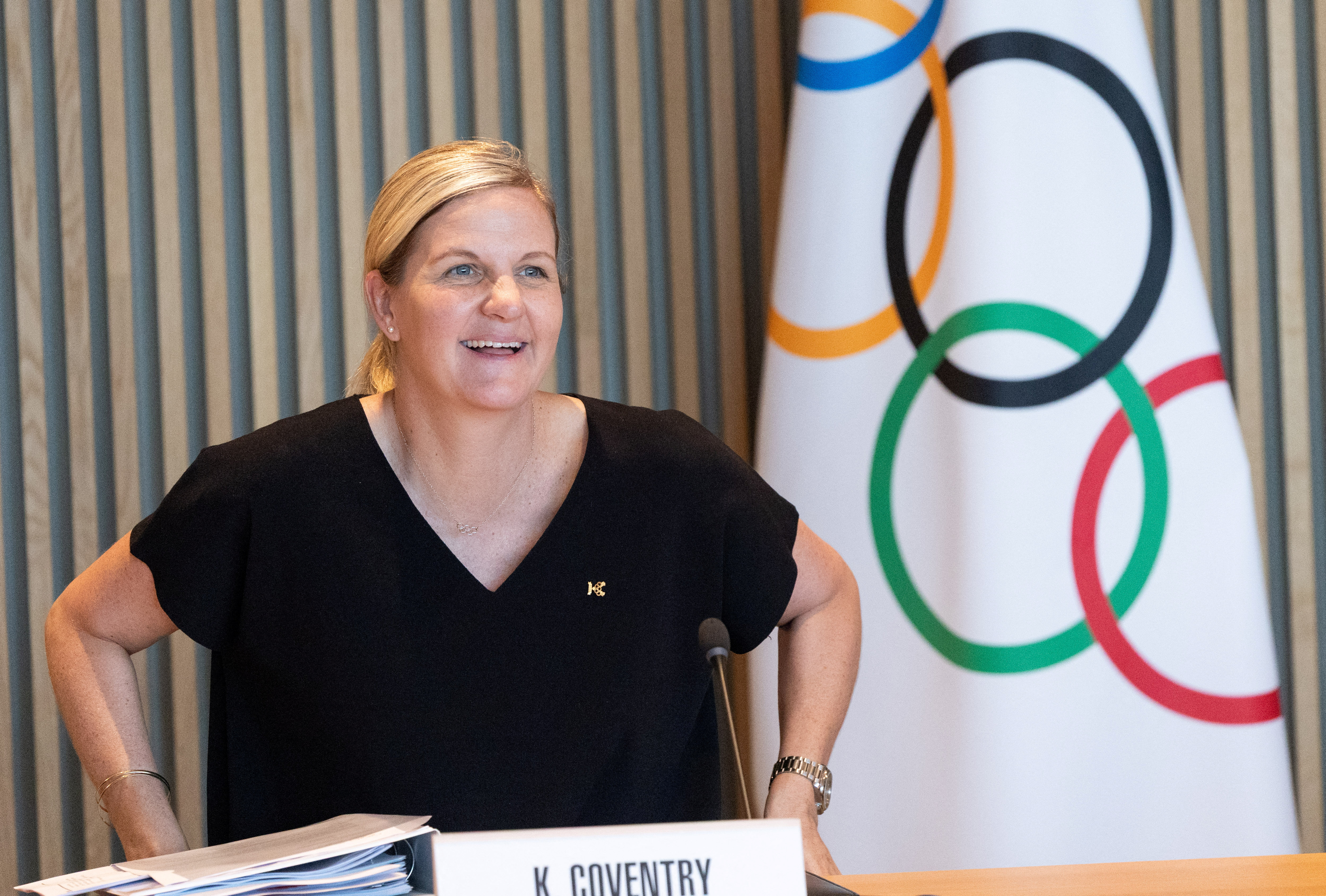 Newly elected President of the IOC Kirsty Coventry attends her first Executive Board meeting in Lausanne