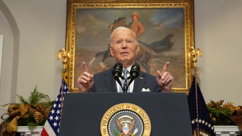 U.S. President Biden speaks after Syrian rebels announced that they have ousted Syria's Bashar al-Assad, in Washington