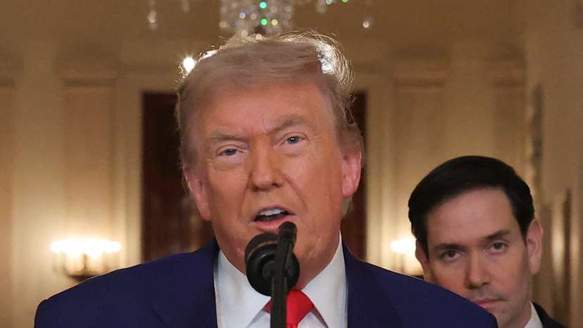 U.S. President Donald Trump delivers an address to the nation at the White House in Washington, following U.S. strikes on Iran's nuclear facilities