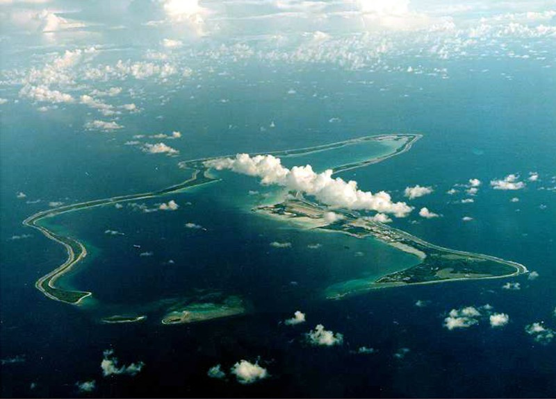 UNDATED FILE PHOTO- An undated file photo shows Diego Garcia, the largest island in the Chagos archi..