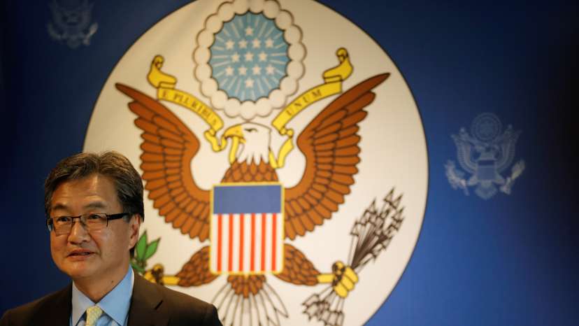 U.S. Special Representative for North Korea Policy Joseph Yun arrives at a meeting with the media in Bangkok, Thailand
