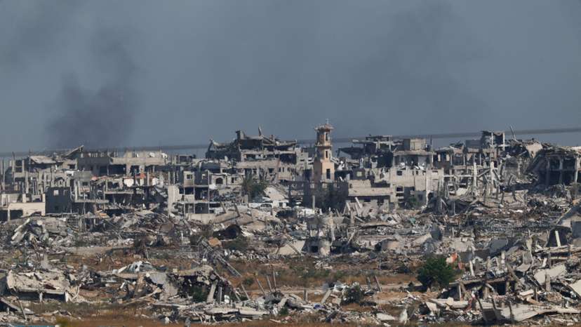 Smoke rises from Gaza, as seen from the Israel