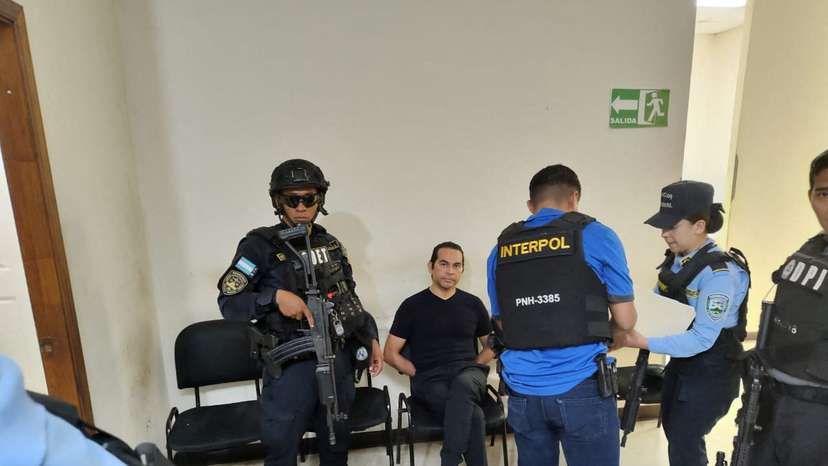 Salvadoran Manuel Coto Barrientos accused of money laundering in his country, is detained by Honduran authorities, in Choluteca