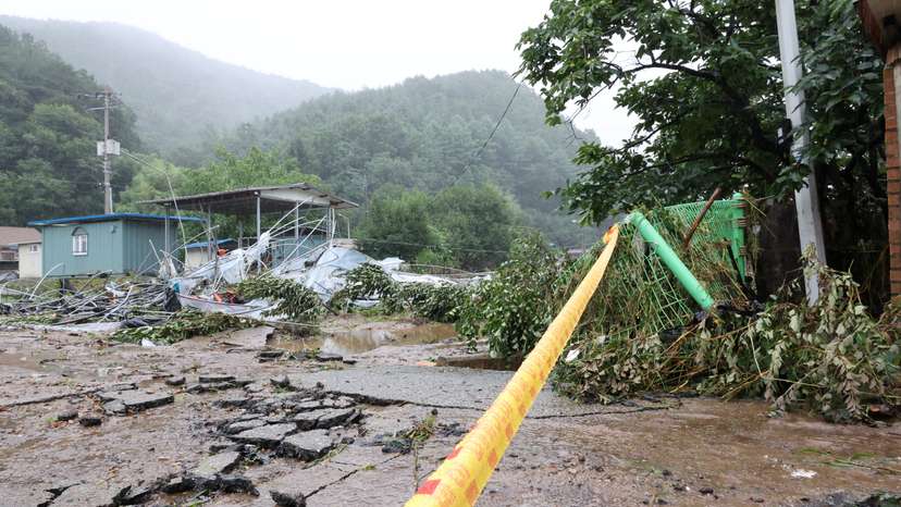 Rains pound South Korea causing landslides, bullet trains slowed