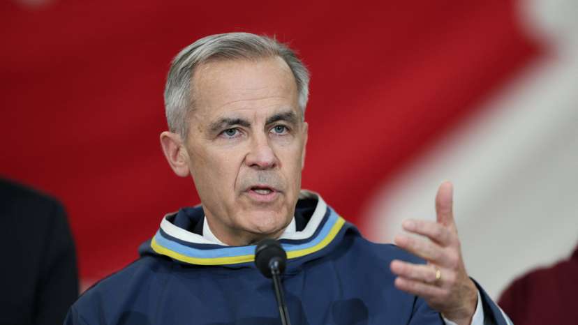Canada's Prime Minister Mark Carney gives a statement, in Iqaluit