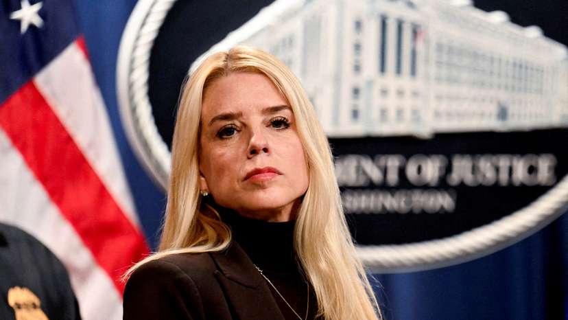 FILE PHOTO: U.S. Attorney General Pam Bondi's first press conference at the Justice Department in Washington