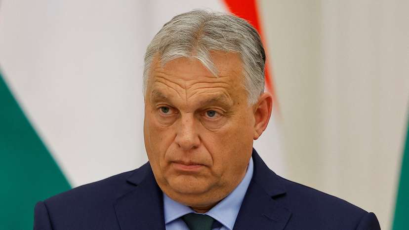 FILE PHOTO: Hungarian Prime Minister Orban attends a press conference in Moscow