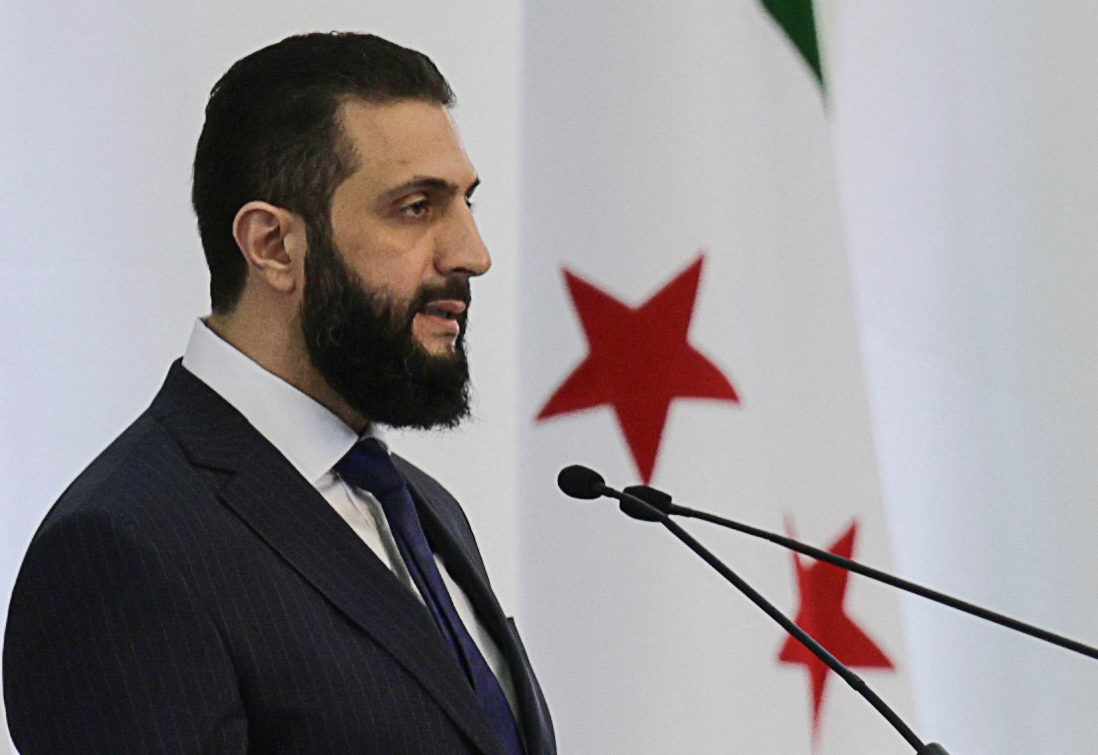 Syria's interim President Ahmed al-Sharaa speaks during a Ministerial formation of the government of the Syrian Arab Republic, in Damascus