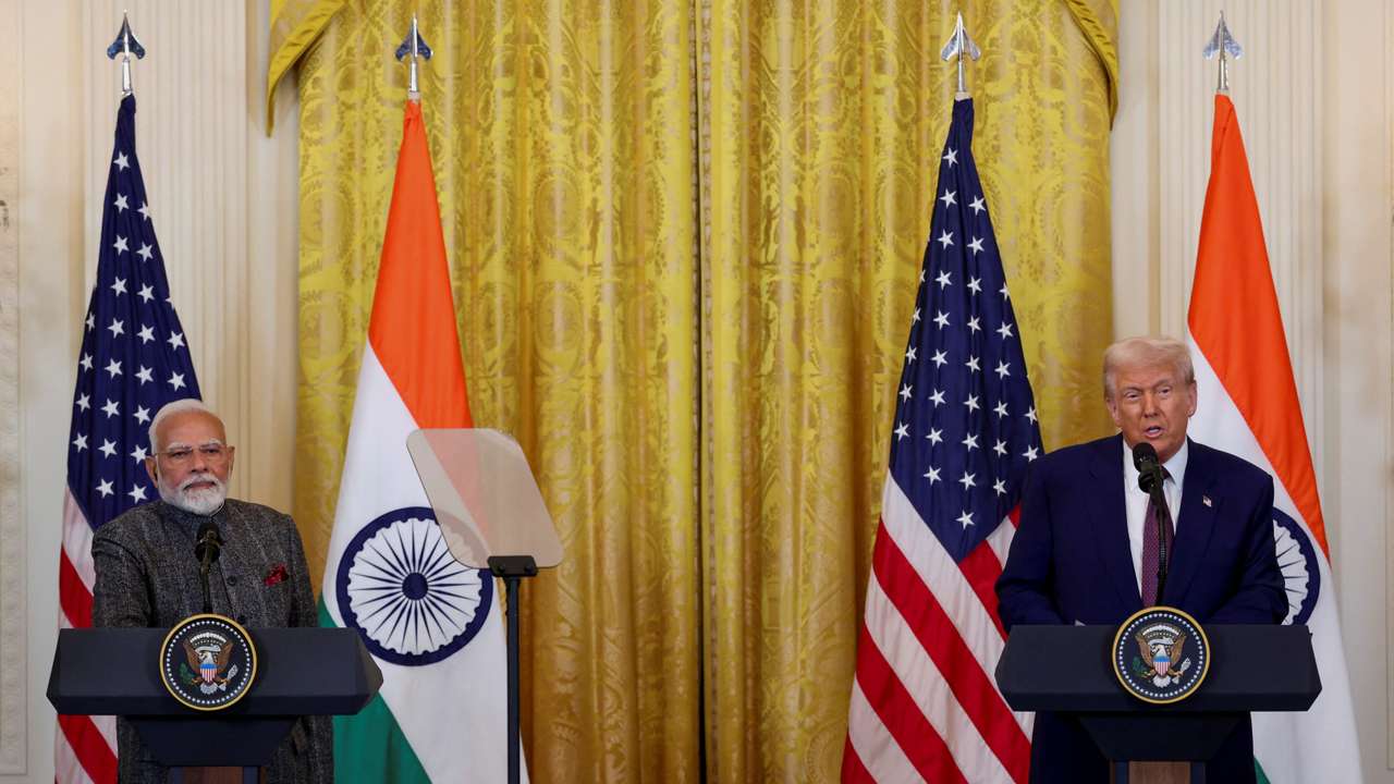 U.S. President Trump holds a joint press conference with Indian Prime Minister Modi at the White House in Washington D.C.