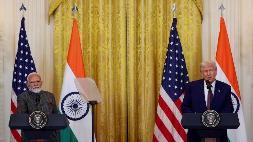 U.S. President Trump holds a joint press conference with Indian Prime Minister Modi at the White House in Washington D.C.