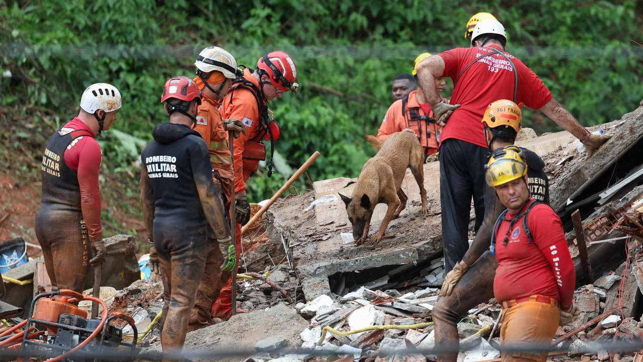 Aftermath of heavy rains in southeastern Brazil
