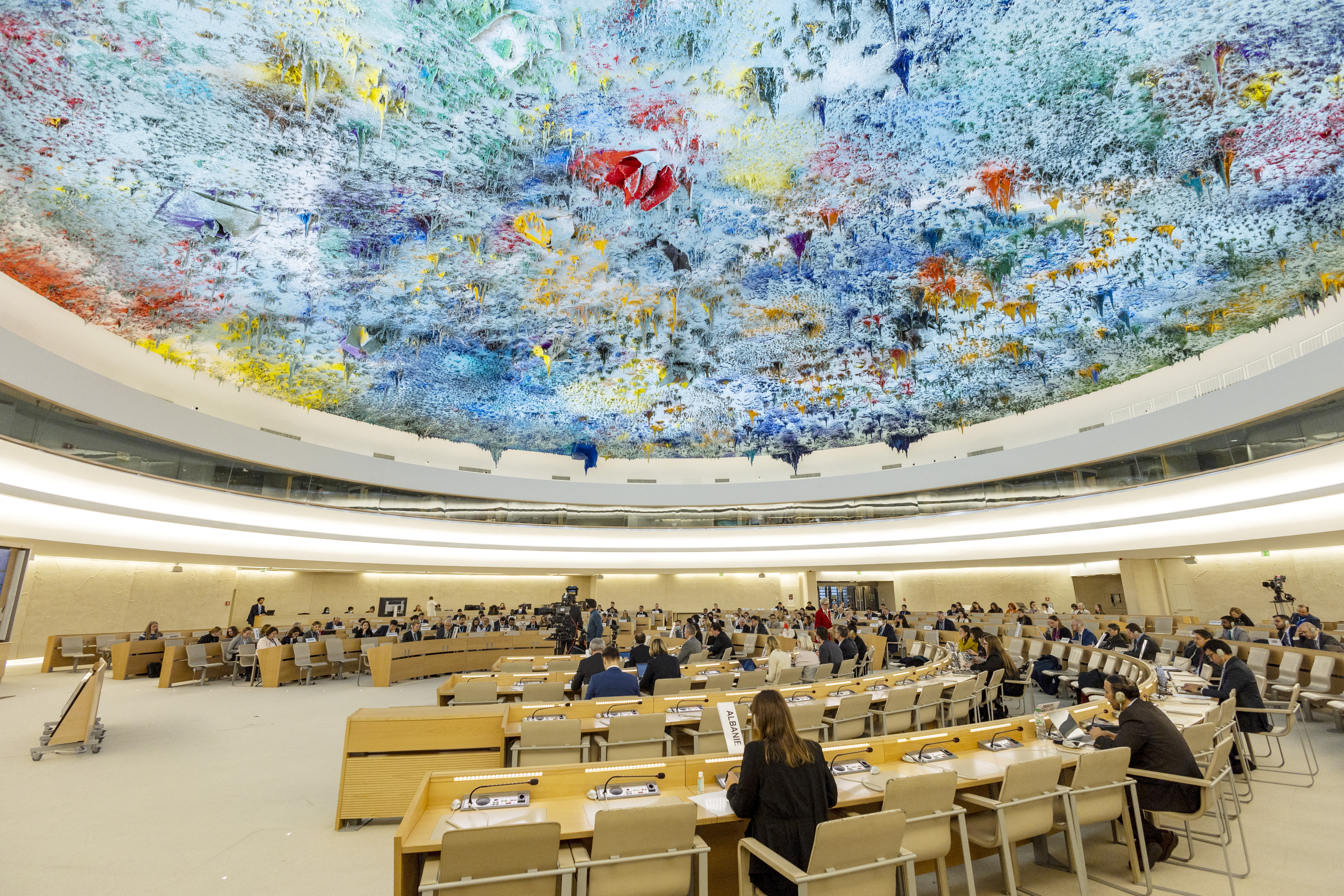 Overview of a session of the of human rights council in Geneva