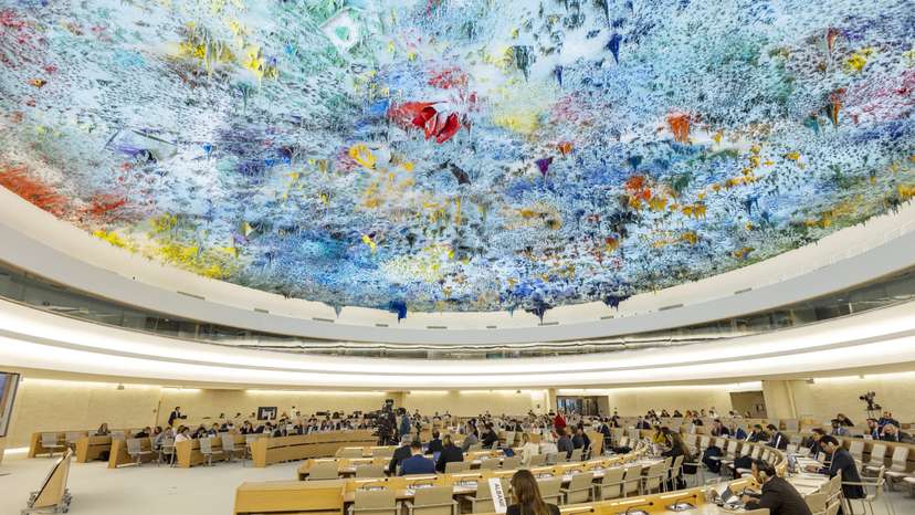 Overview of a session of the of human rights council in Geneva