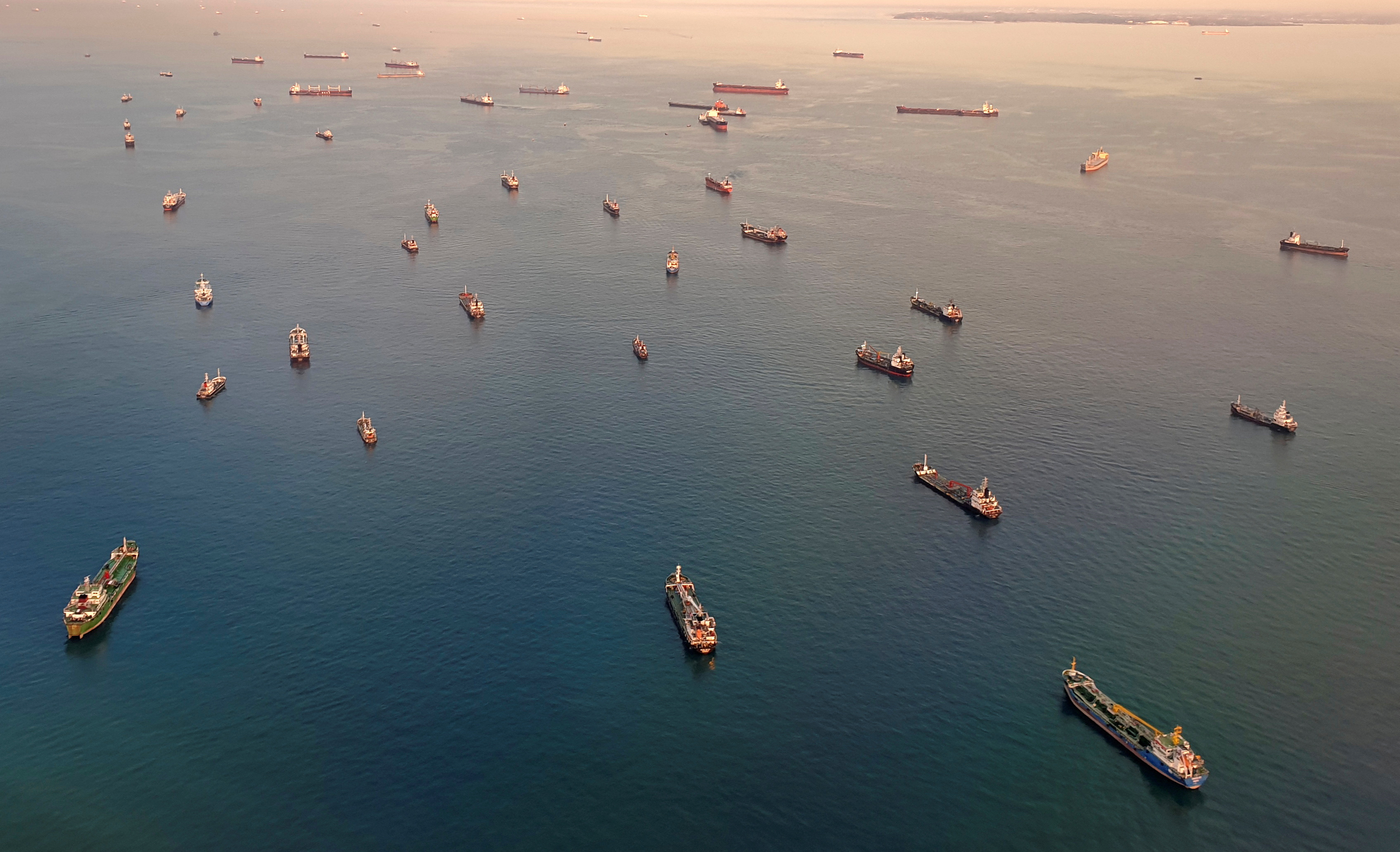 FILE PHOTO: A view of vessels in the Singapore Strait