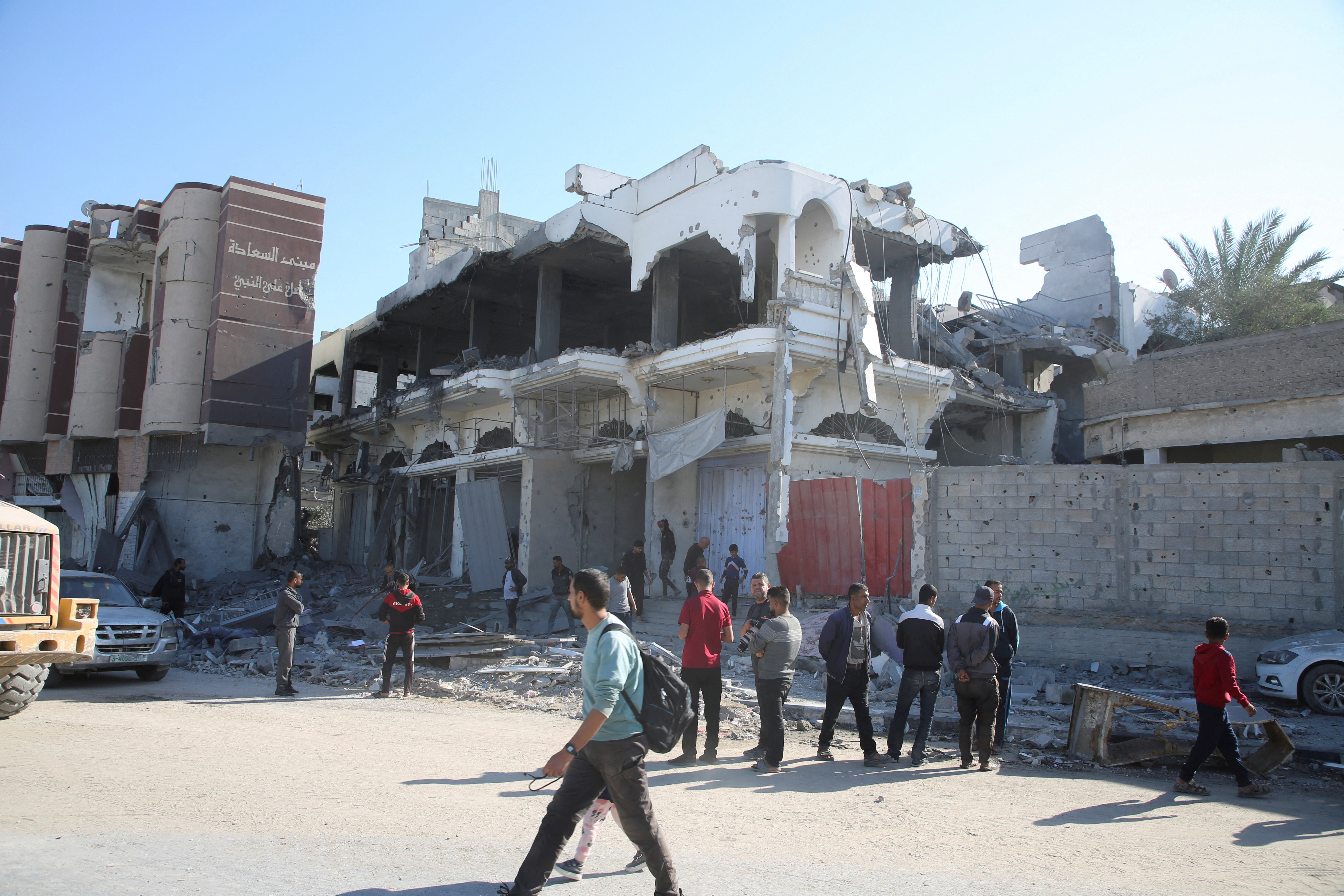 FILE PHOTO: Aftermath of an Israeli strike in Khan Younis