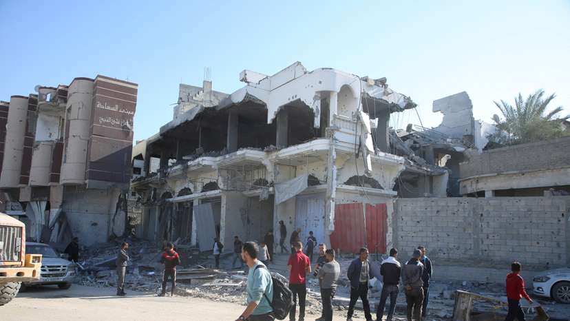 FILE PHOTO: Aftermath of an Israeli strike in Khan Younis