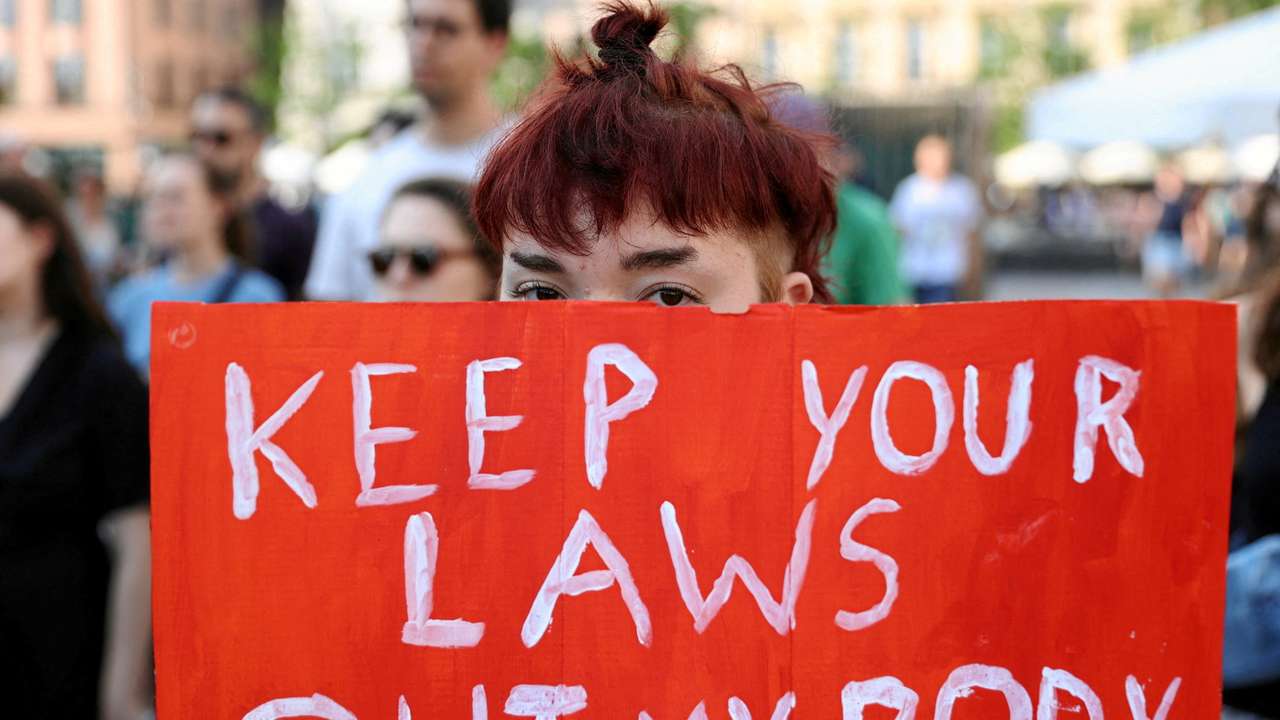 Protest in favour of liberalising Polish abortion laws w Krakow