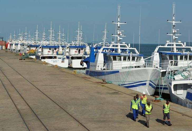 FILE PHOTO: The fishing fleet of Mozambique government-owned tuna fishing company EMATUM