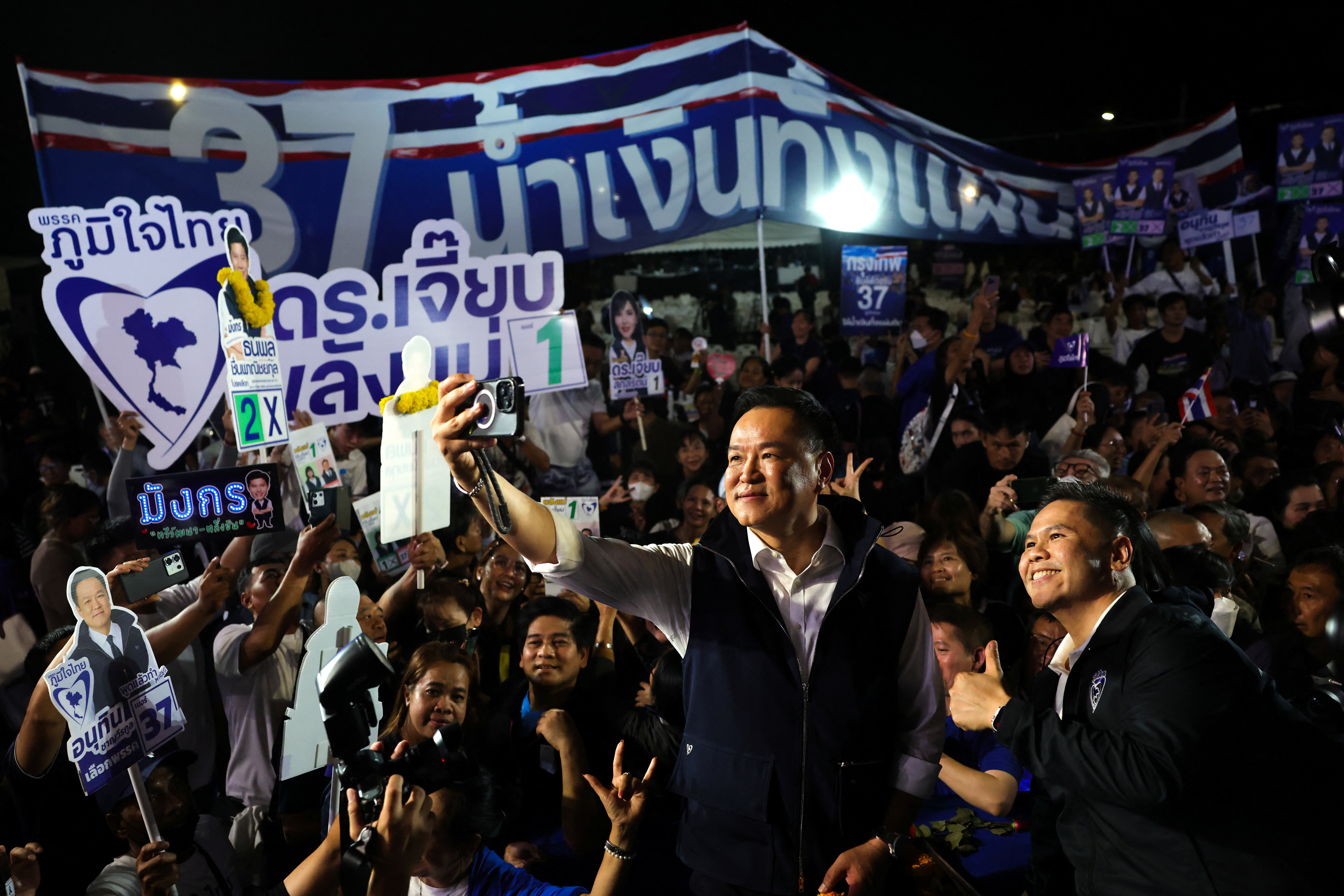 Thailand's Bhumjaithai party campaign ahead of Thailand's general election in Bangkok