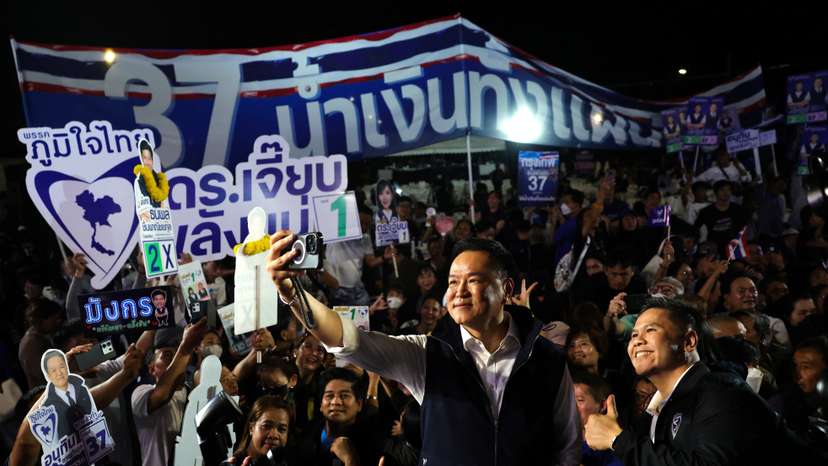 Thailand's Bhumjaithai party campaign ahead of Thailand's general election in Bangkok