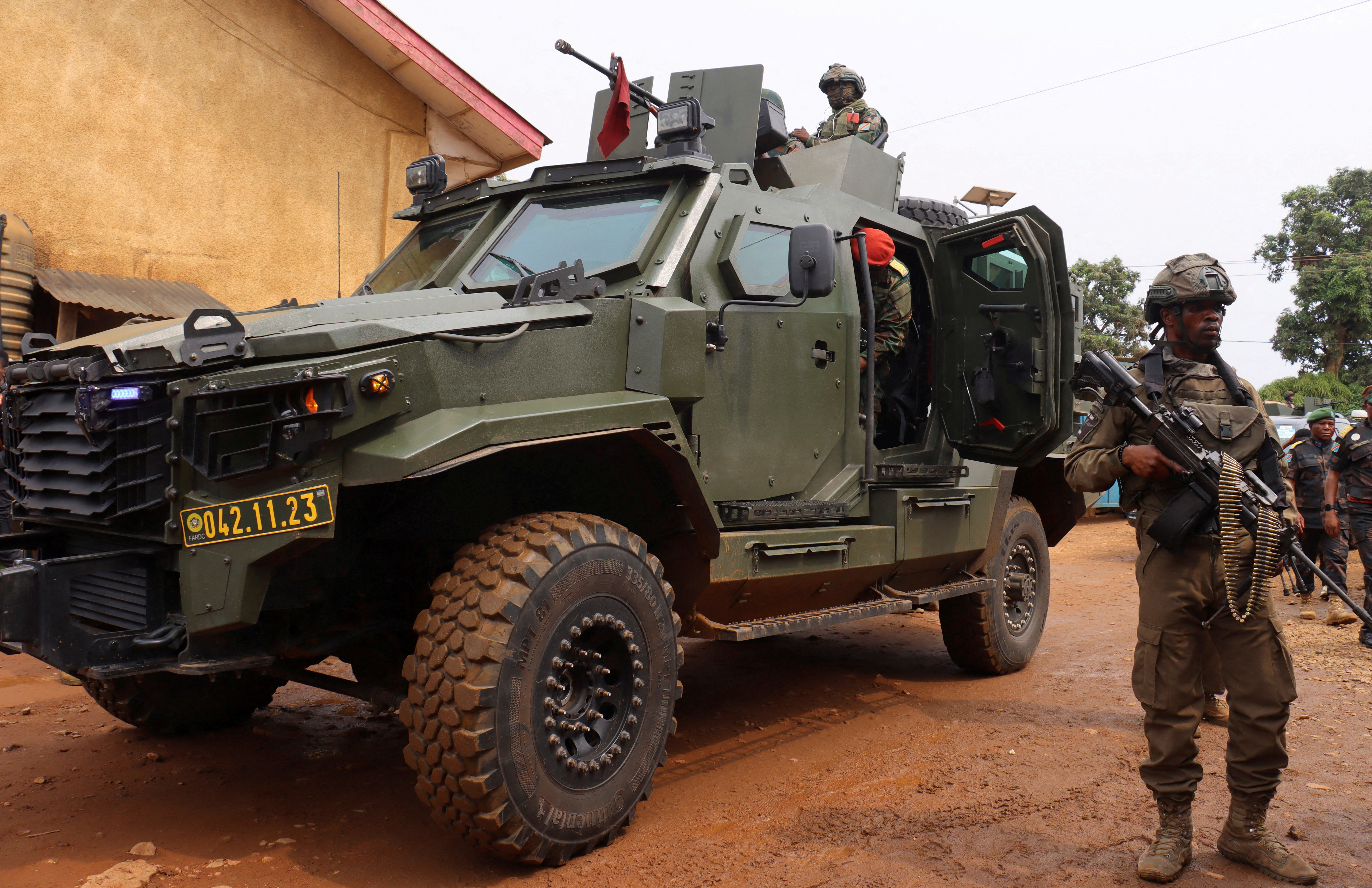 FILE PHOTO: Congolese Minister of Defense Guy Kabombo Muadiamvita visits Beni, North Kivu Province