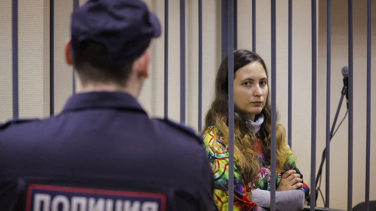 FILE PHOTO: Artist Skochilenko charged with discrediting Russian army appears in court
