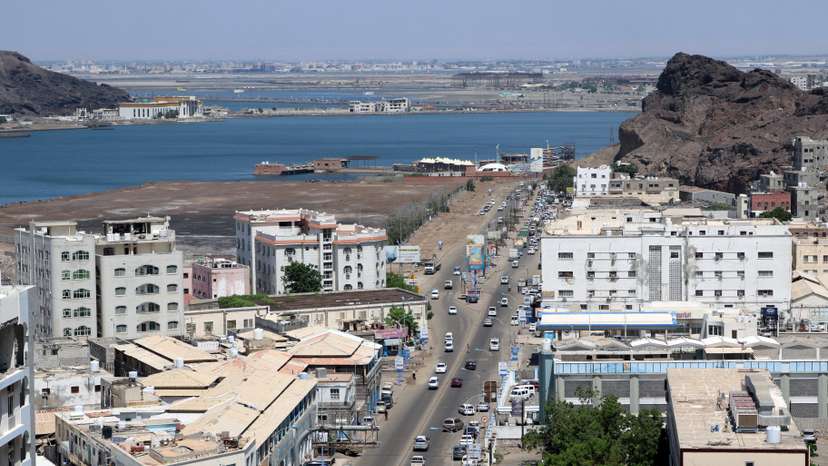 View of the southern port city of Aden, Yemen