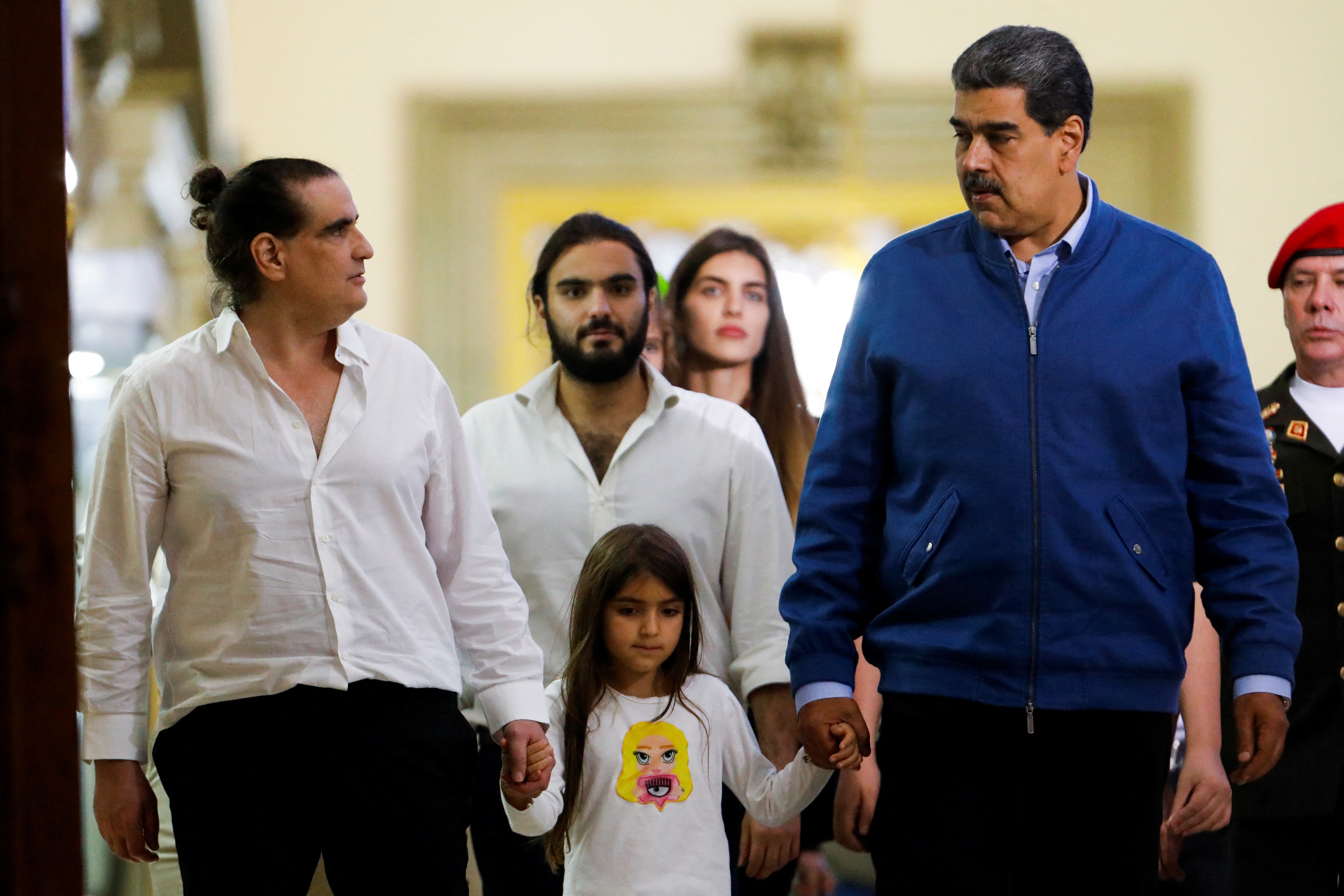 Alex Saab, who was facing U.S. bribery charges, visits the Miraflores Palace after he was released by the U.S. government in a prisoner swap