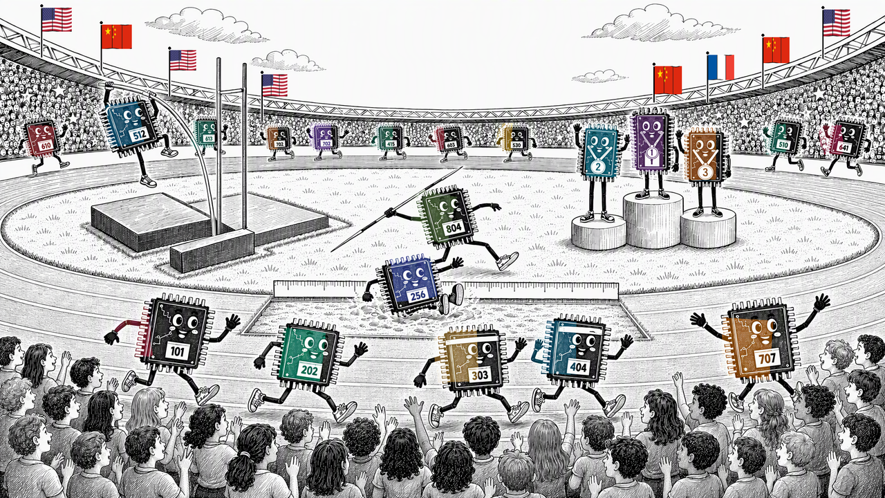 Microchips compete at different sports
