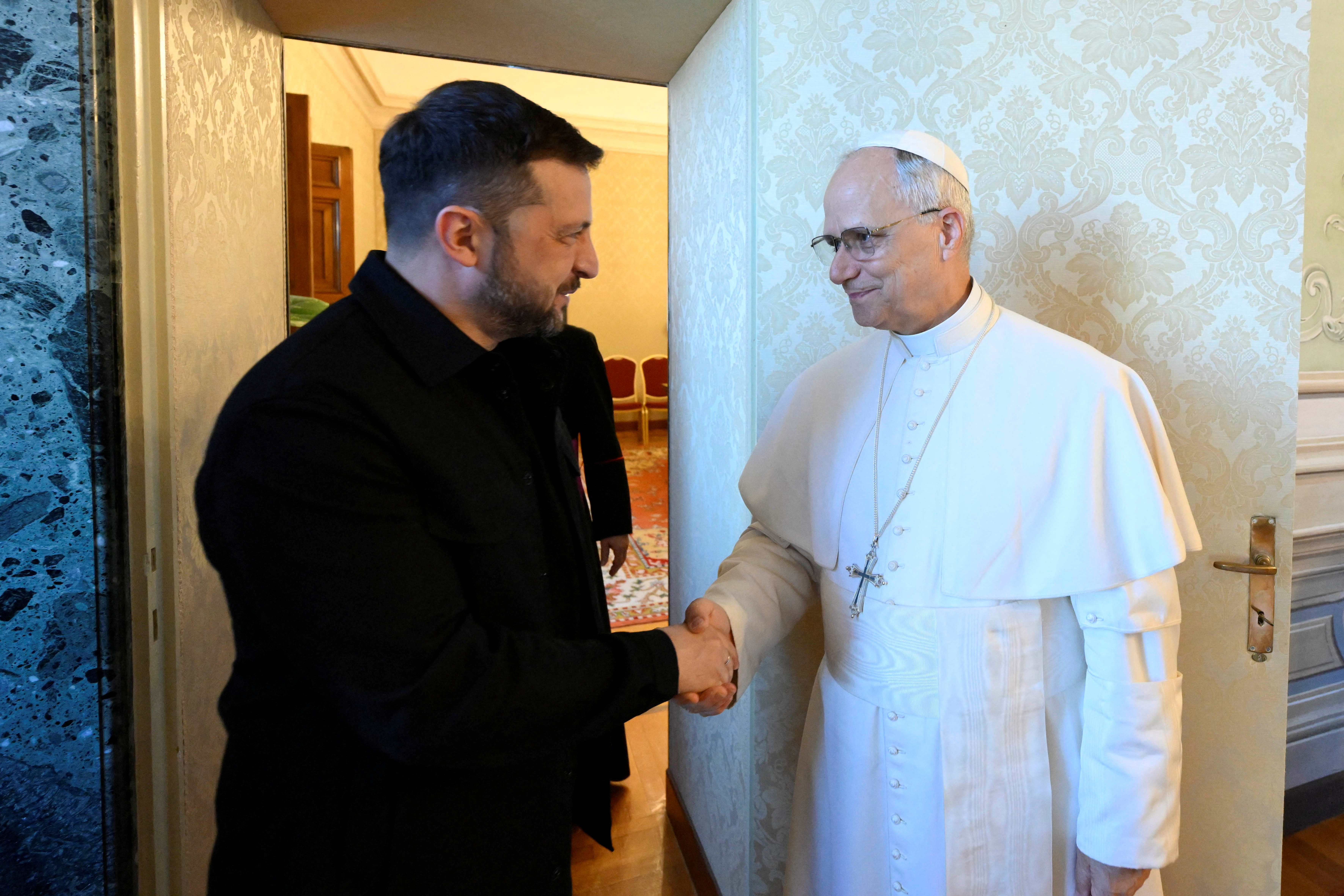 Pope Leo XIV and Ukrainian President Volodymyr Zelenskiy meet in Castel Gandolfo