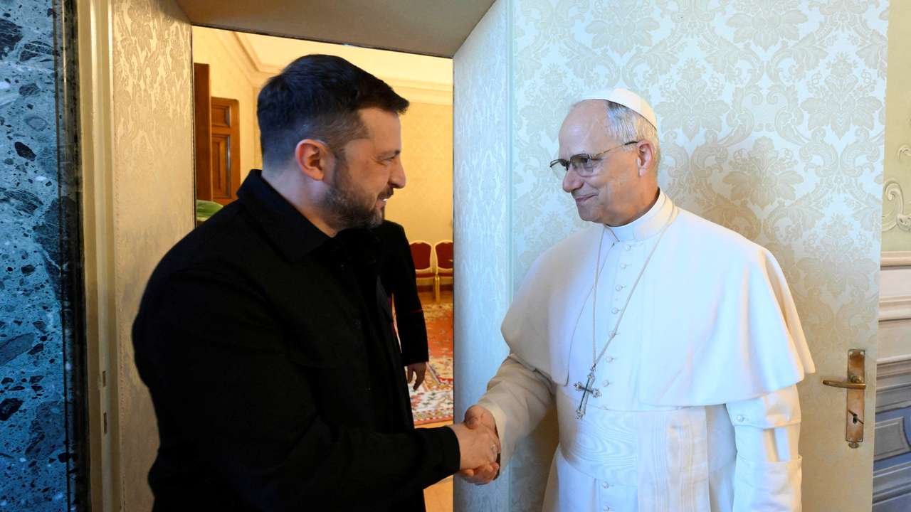Pope Leo XIV and Ukrainian President Volodymyr Zelenskiy meet in Castel Gandolfo