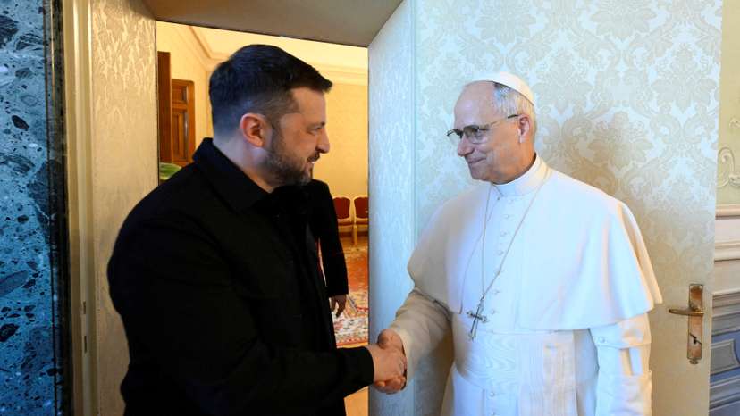 Pope Leo XIV and Ukrainian President Volodymyr Zelenskiy meet in Castel Gandolfo