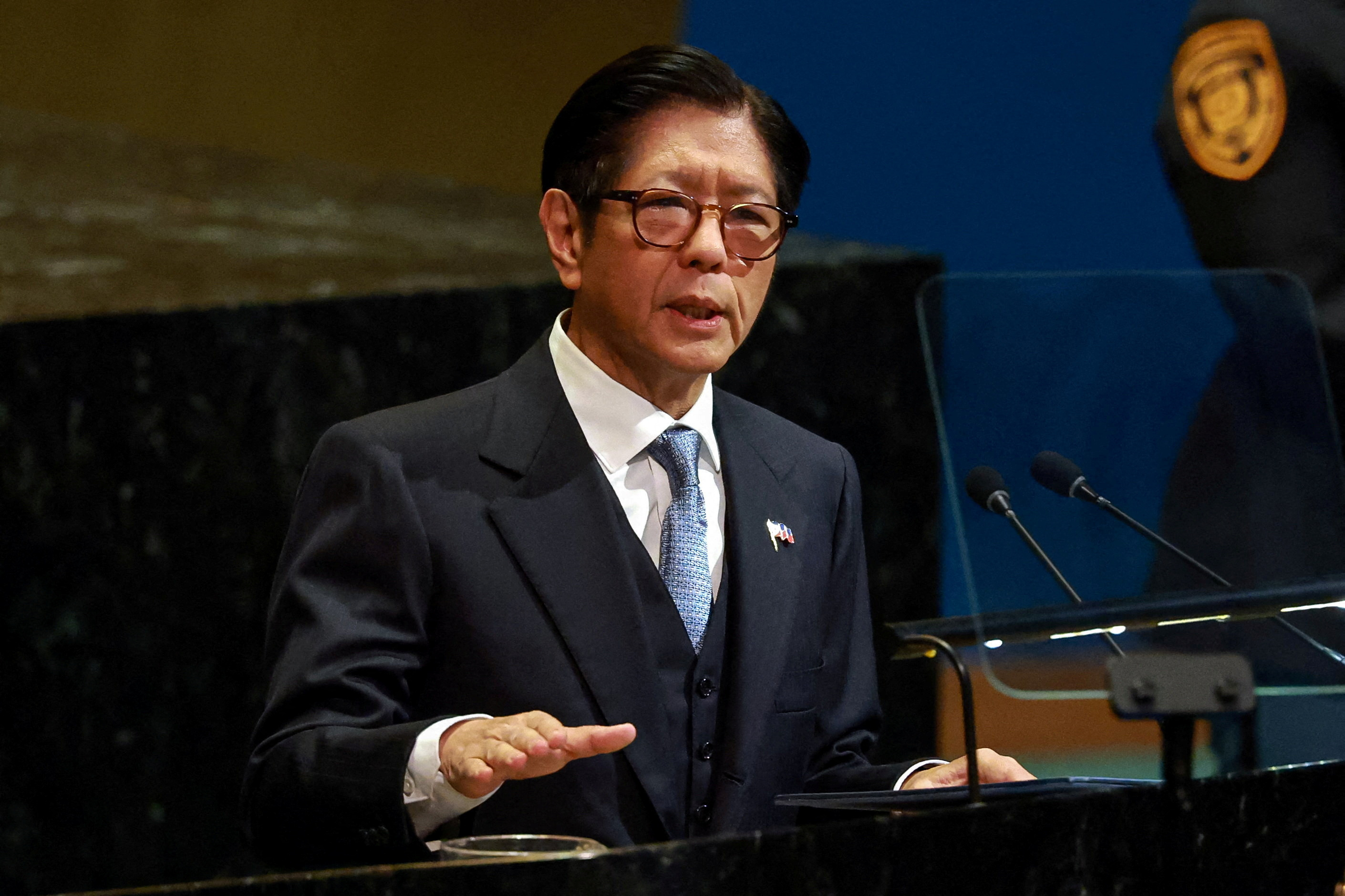 Philippines President Ferdinand Marcos Jr. addresses U.N. General Assembly at the U.N. headquarters in New York