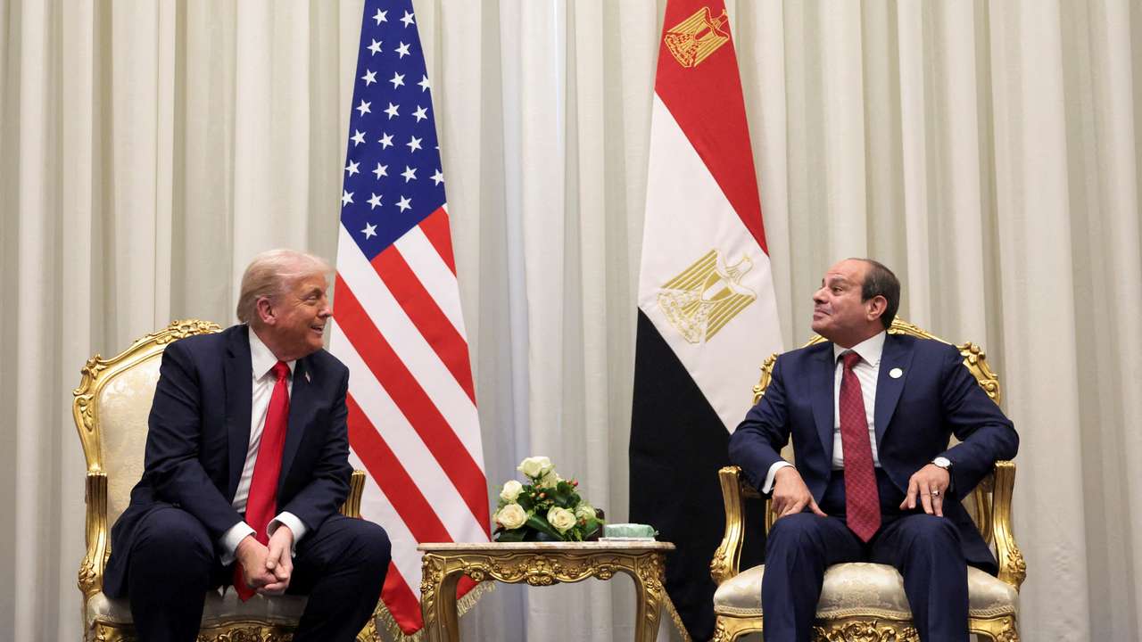 FILE PHOTO: U.S. President Trump arrives in Sharm El-Sheikh