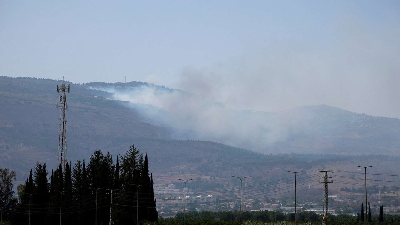 FILE PHOTO: Cross-border hostilities between Hezbollah and Israeli forces near Kiryat Shmona