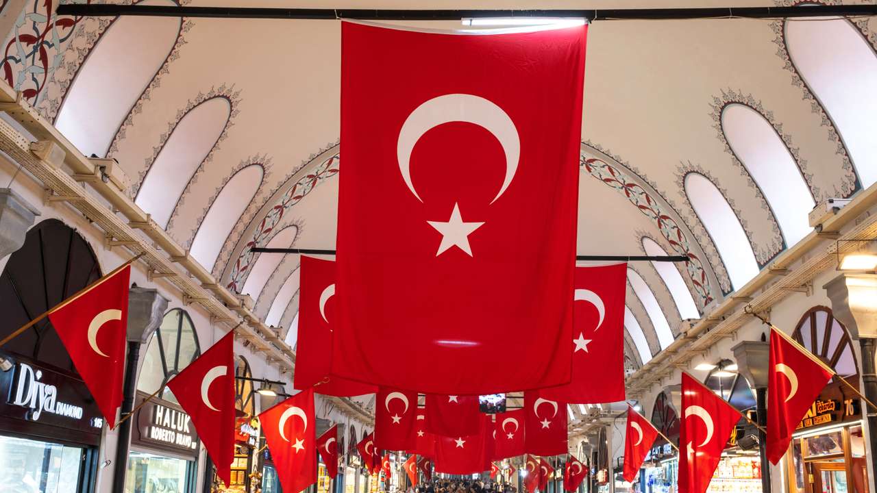 People stroll through the Grand Bazaar, also known as the Covered Bazaar, in Istanbul