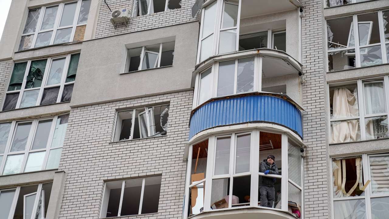 Aftermath of a Russian drone attack in Chernihiv