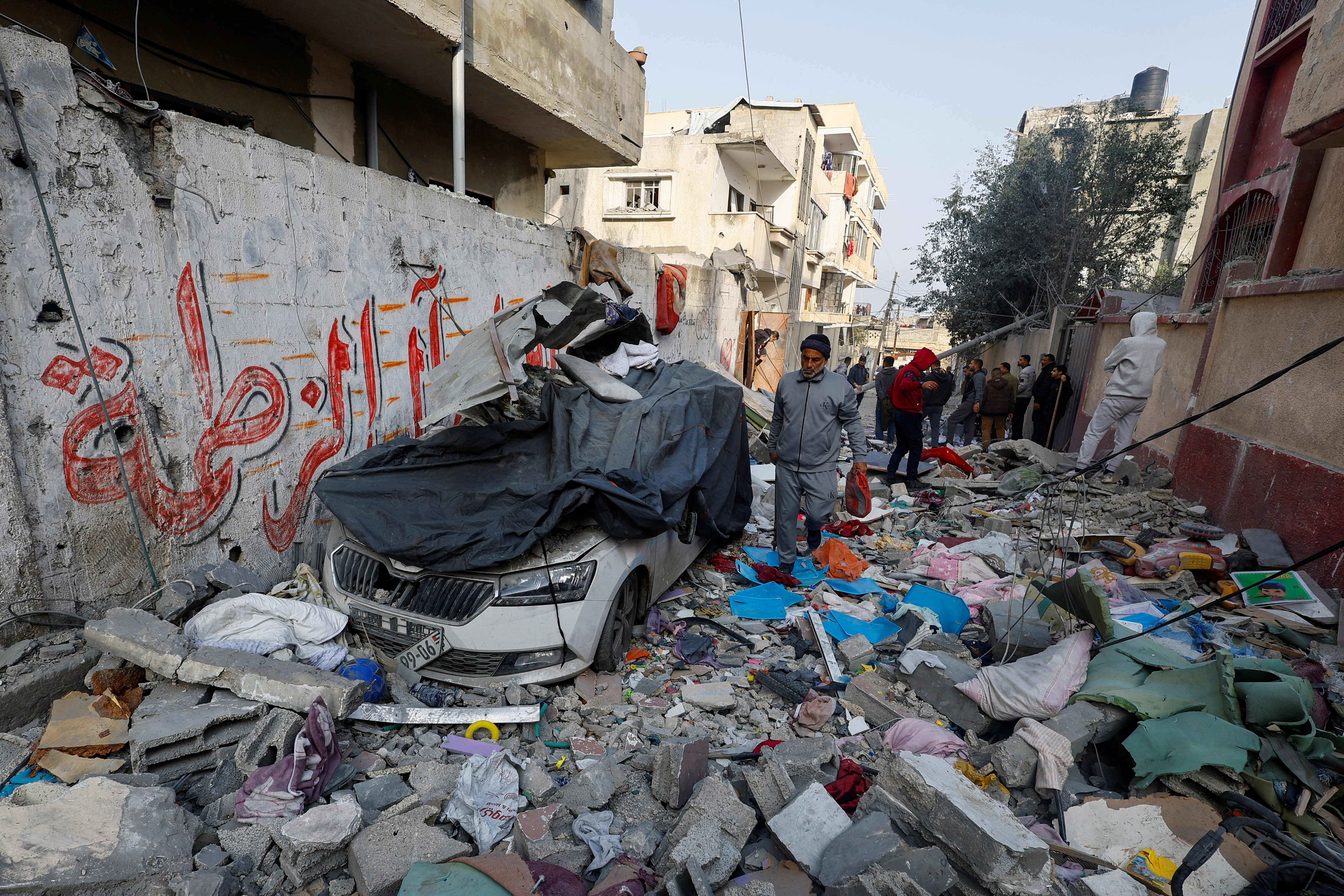 Aftermath of Israeli strikes in Rafah