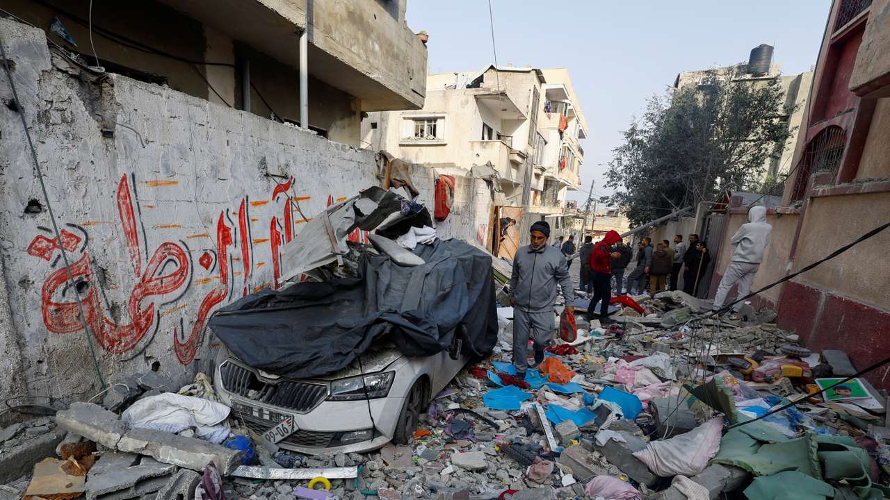 Aftermath of Israeli strikes in Rafah