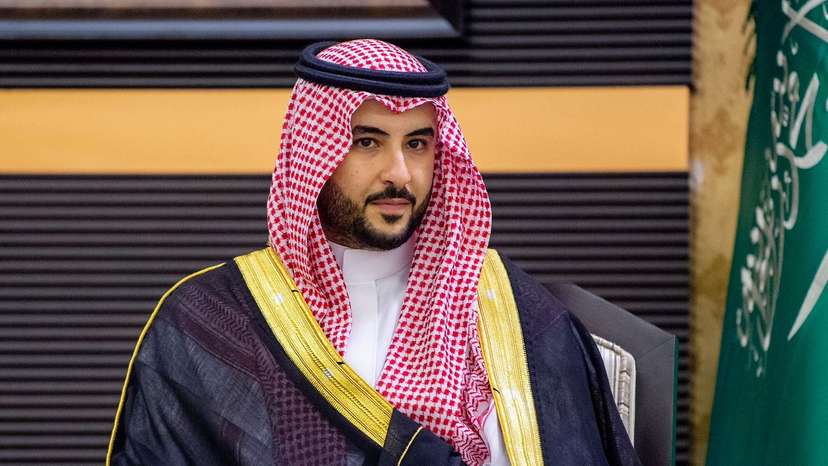 Saudi Arabia's newly appointed Defence Minister, Prince Khalid bin Salman Al-Saud is seen during his meeting in the Ministry of Defence in Jeddah, Saudi Arabia,
